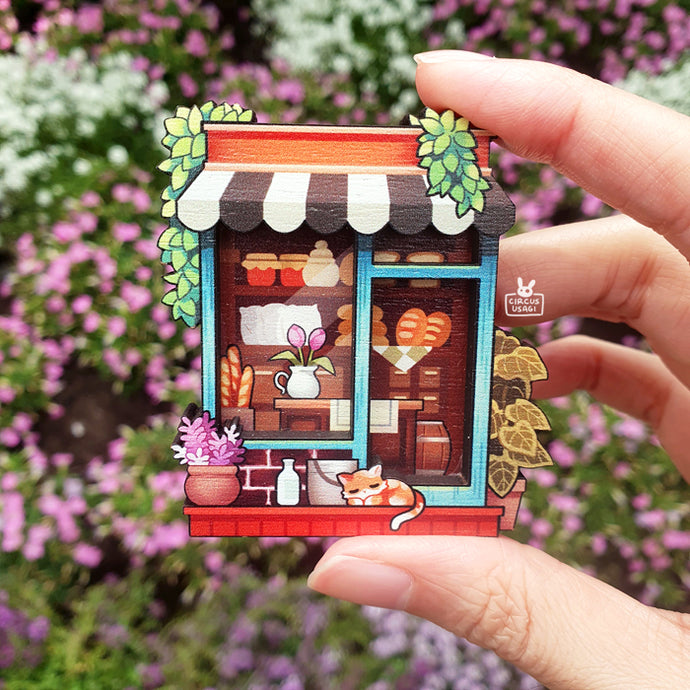 Wooden pins | Little baker's shopfront