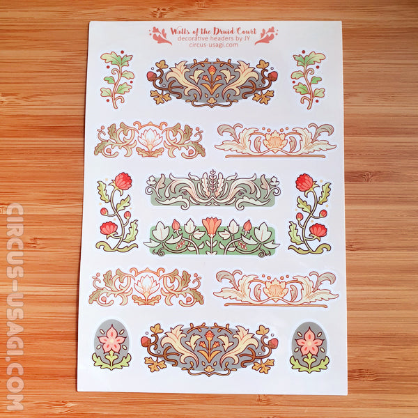Transparent sticker sheet Walls of the druid court whiterabbitcafe