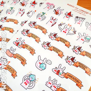 Transparent sticker sheet | Wabbits for campaign notes