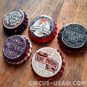 Bottle cap buttons | The Witch Apothecary