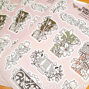 Transparent sticker sheet | Flowers for the Bard's Grave