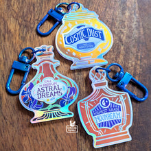 Load image into Gallery viewer, Acrylic Charms (rainbow holo with silver foil) | Bottled Celestial Compounds