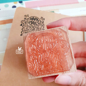 Wooden stamps | Happy mail + Happy things inside