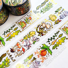 Load image into Gallery viewer, Washi tape | The Enchanted Greenhouse (clear tape with gold foil)