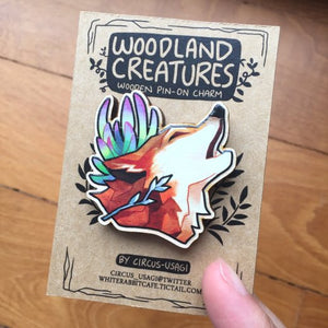 Wooden pin-on | Woodland creatures