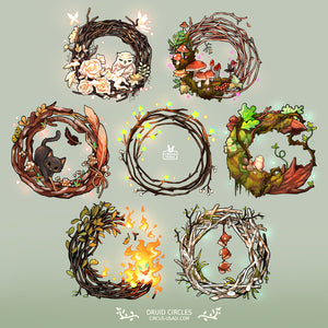 Acrylic charms | Druid circles as wreaths