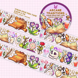Washi tape | Arcane Traditions (clear tape with gold foil)