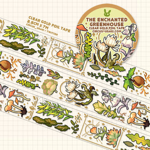 Washi tape | The Enchanted Greenhouse (clear tape with gold foil)