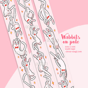 Washi tape | Wabbits on pole